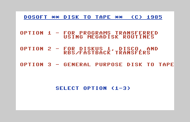 Disk to Tape